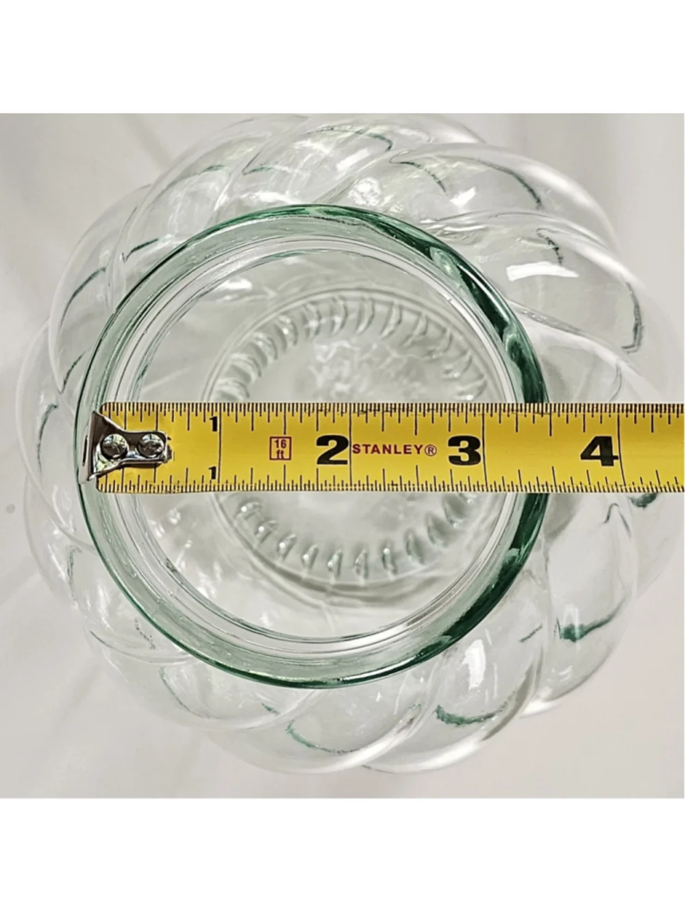 Vintage Italian SVE Glass Storage Jar Swirl Kitchen Canister Handpainted Lid